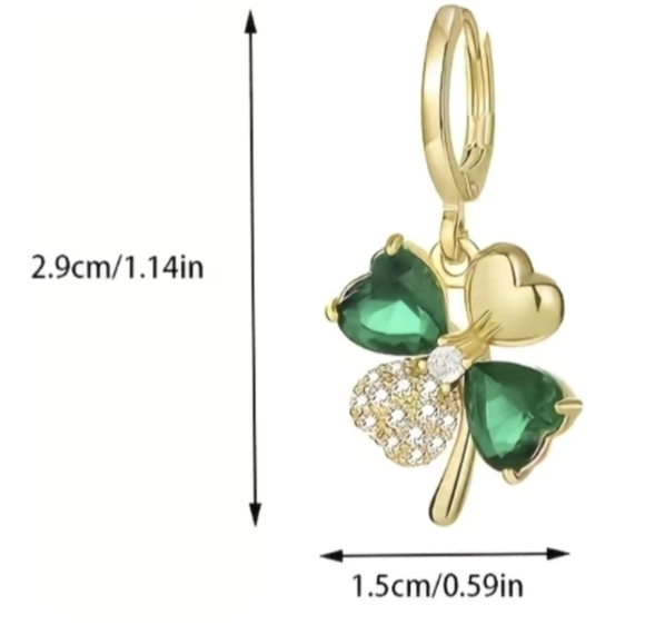 Glamorous Gemstone Drop Earrings With Crystals NWT - Picture 2 of 5